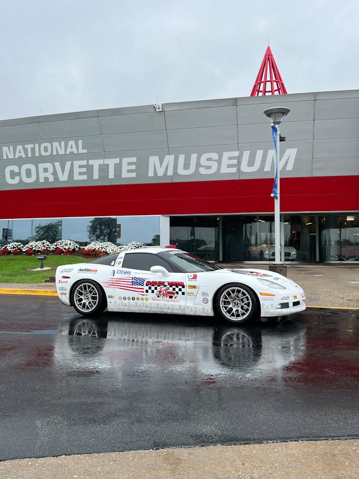 Corvette car showcased outside the National Corvette Museum, Bowling Green, Kentucky.